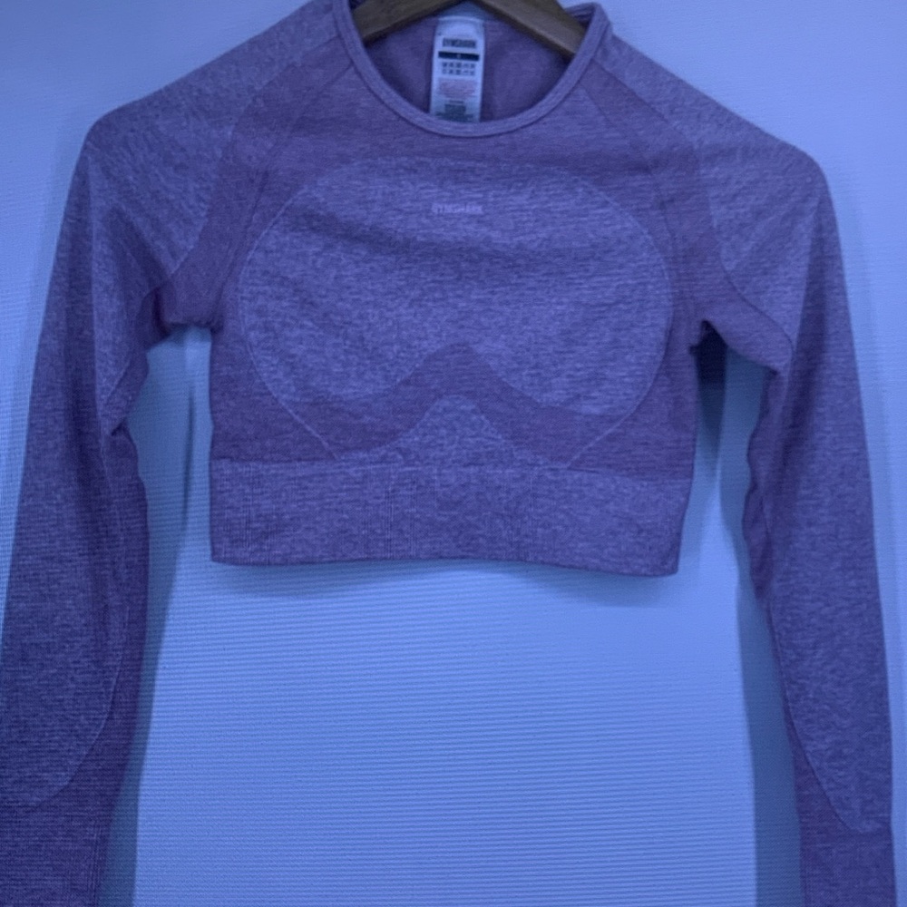 Gymshark Purple Seamless Long Sleeve Crop Top